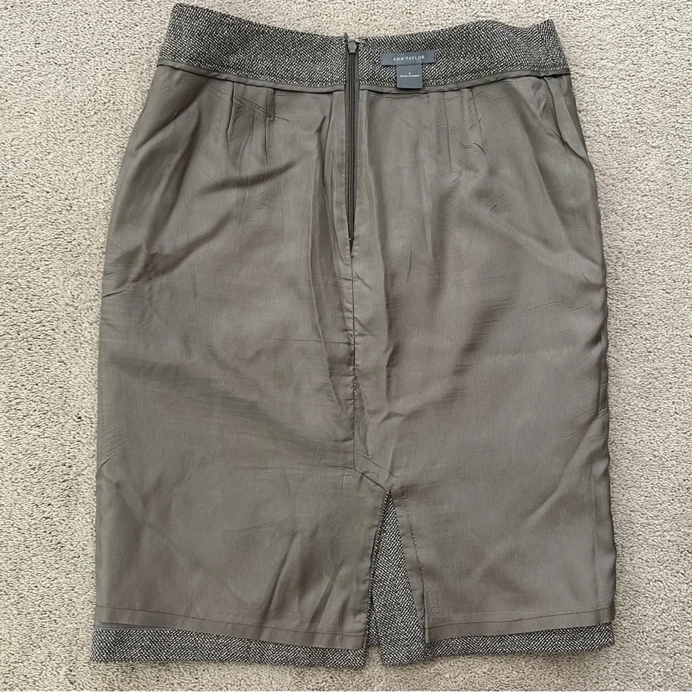 Brown Wool Tweed Fall Pencil Skirt - Ann Taylor / Business Casual / Office